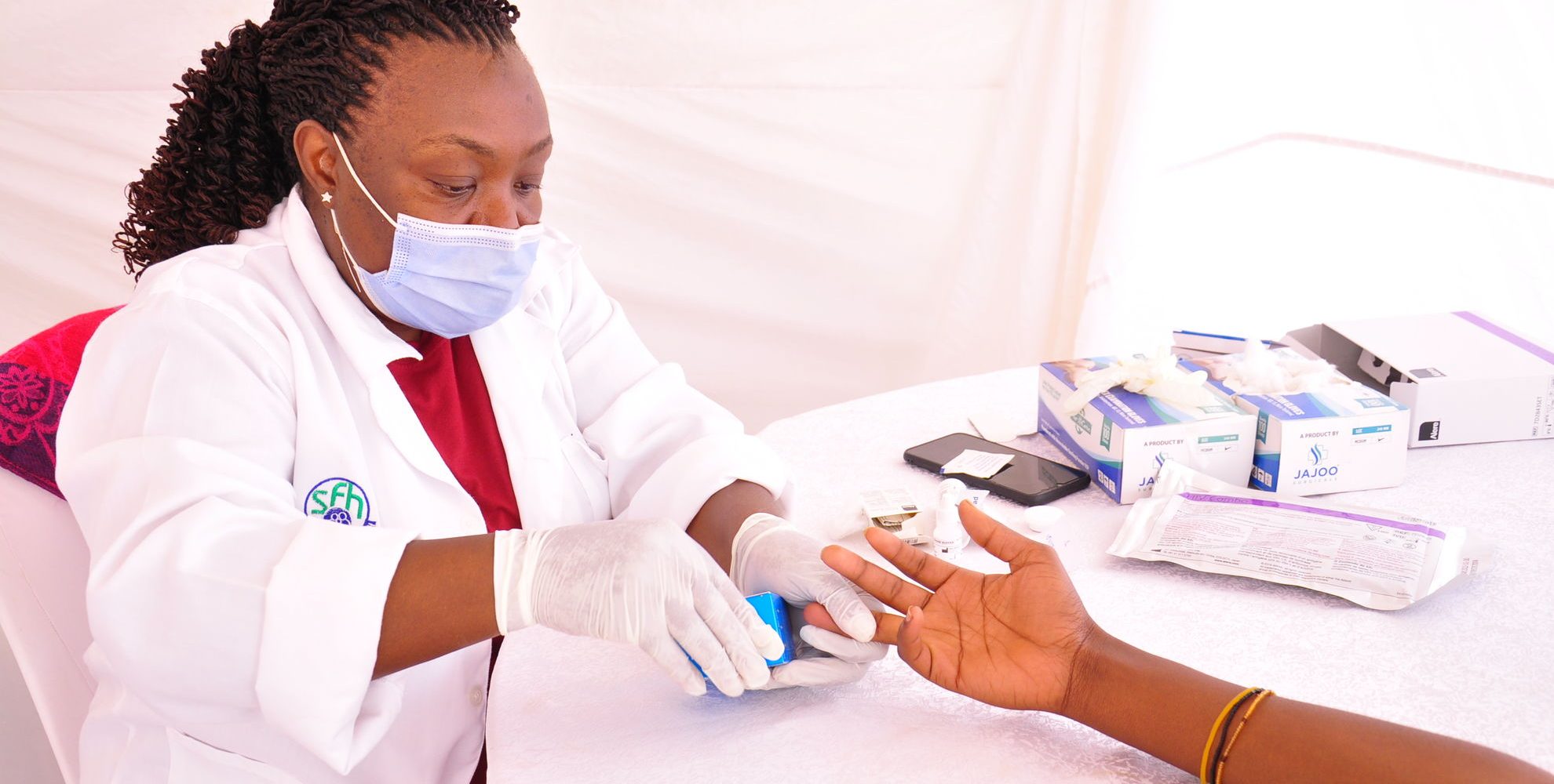 health care worker testing our beneficiary