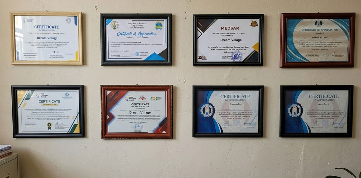 Recognition and Certificates Dream Village Rwanda